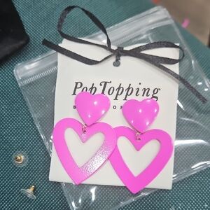 Pink Heart Earrings